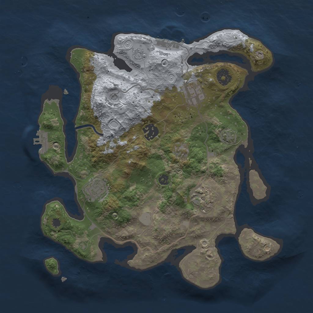 Rust Map: Procedural Map, Size: 3000, Seed: 96323339, 12 Monuments