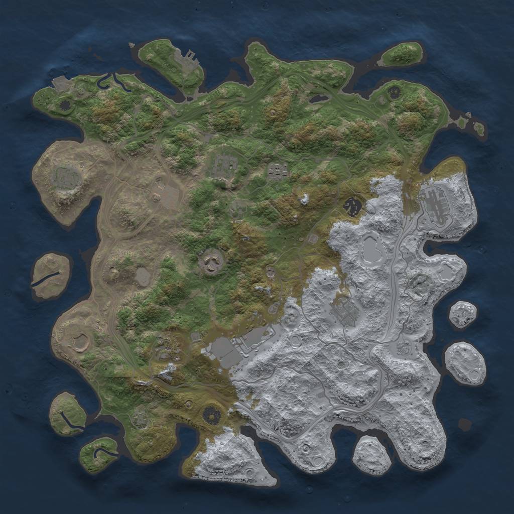 Rust Map: Procedural Map, Size: 4250, Seed: 2089731819, 18 Monuments