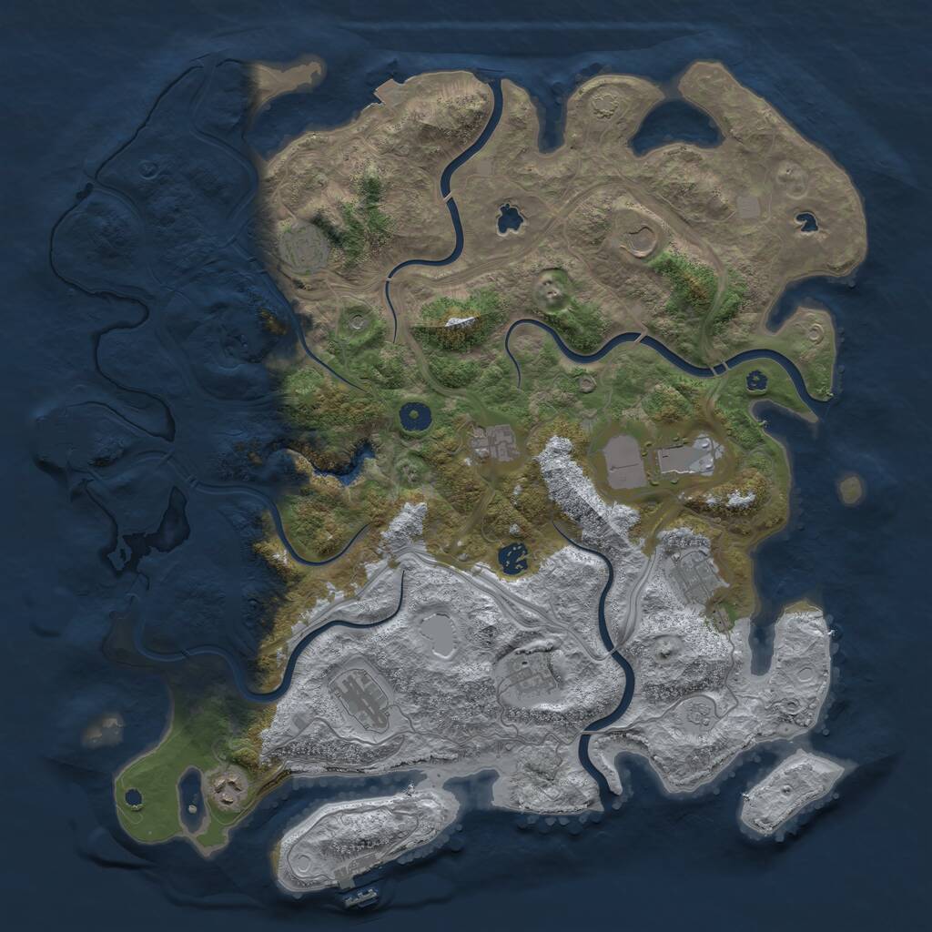 Rust Map: Procedural Map, Size: 4500, Seed: 416681017, 15 Monuments