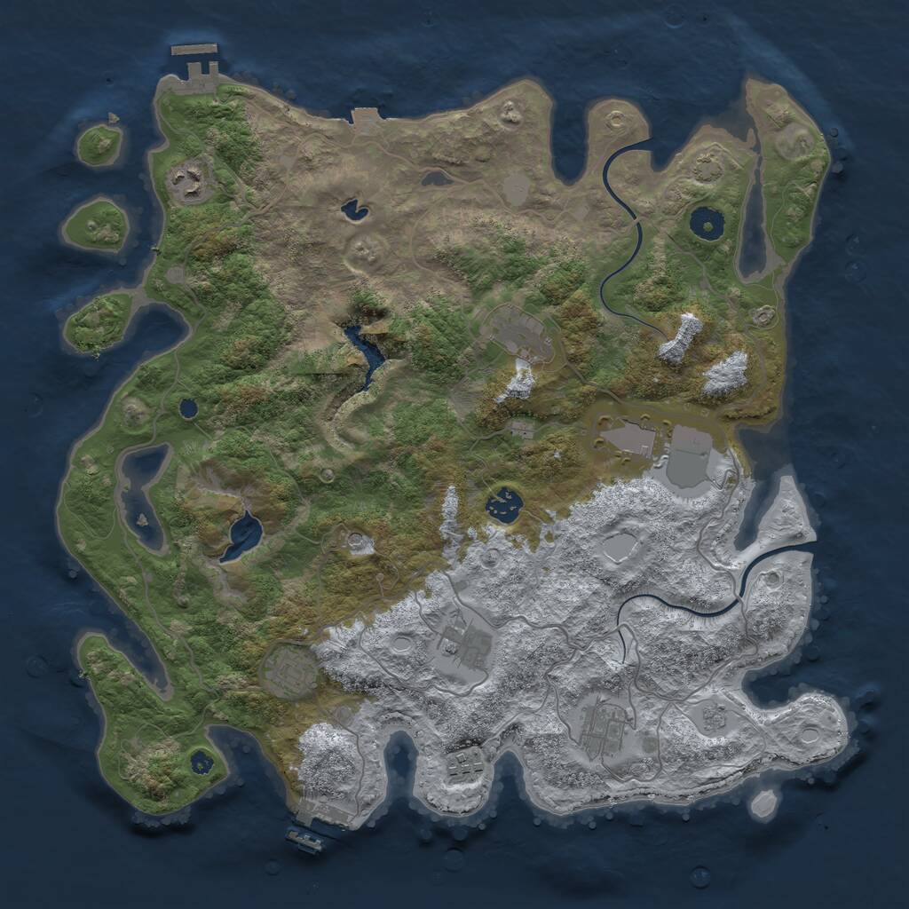Rust Map: Procedural Map, Size: 4000, Seed: 179312419, 14 Monuments