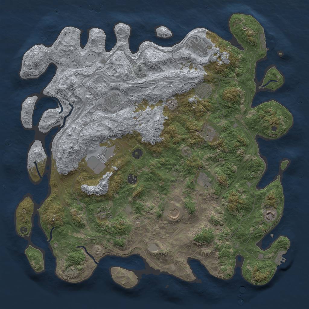 Rust Map: Procedural Map, Size: 4500, Seed: 127126333, 19 Monuments