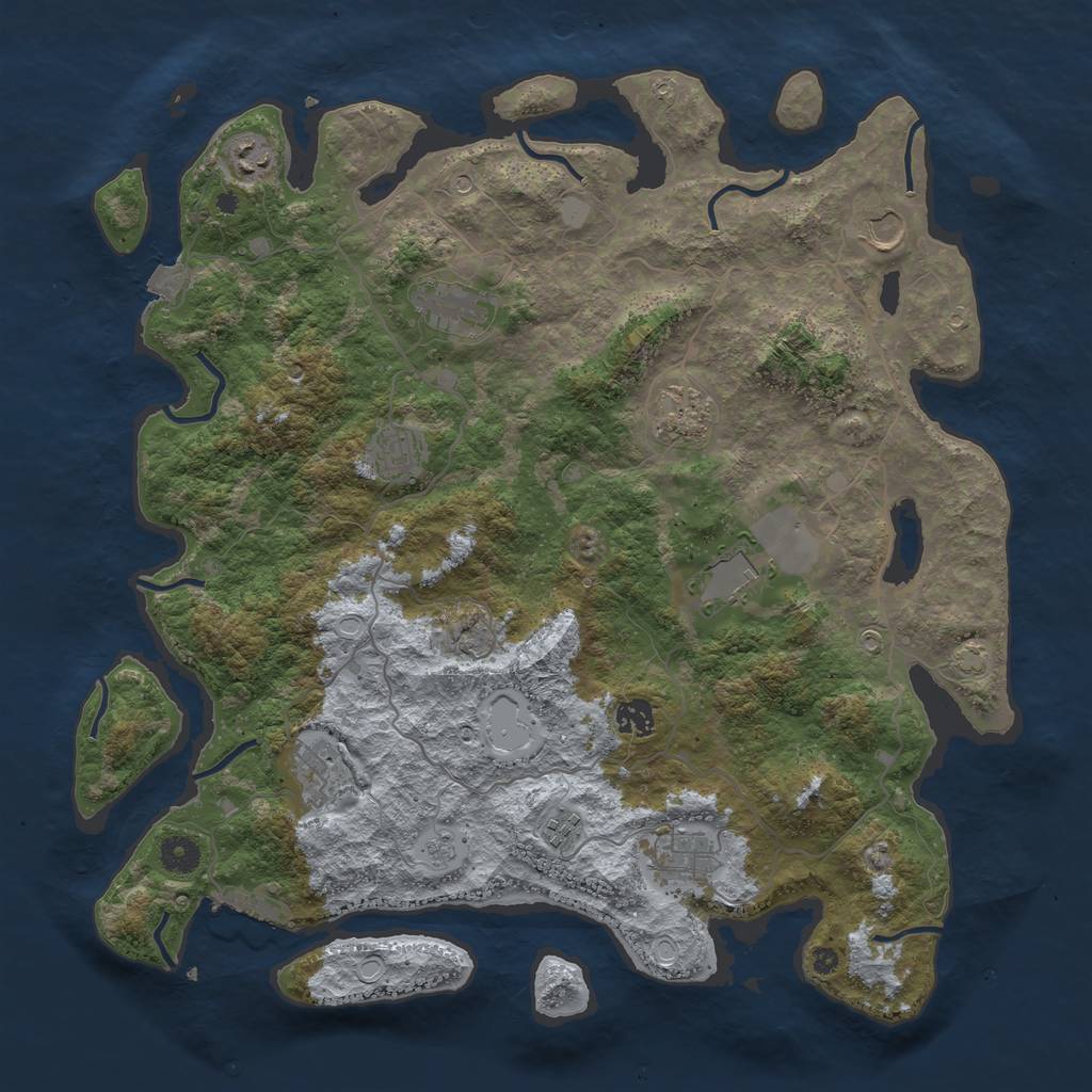Rust Map: Procedural Map, Size: 4200, Seed: 7345345, 17 Monuments