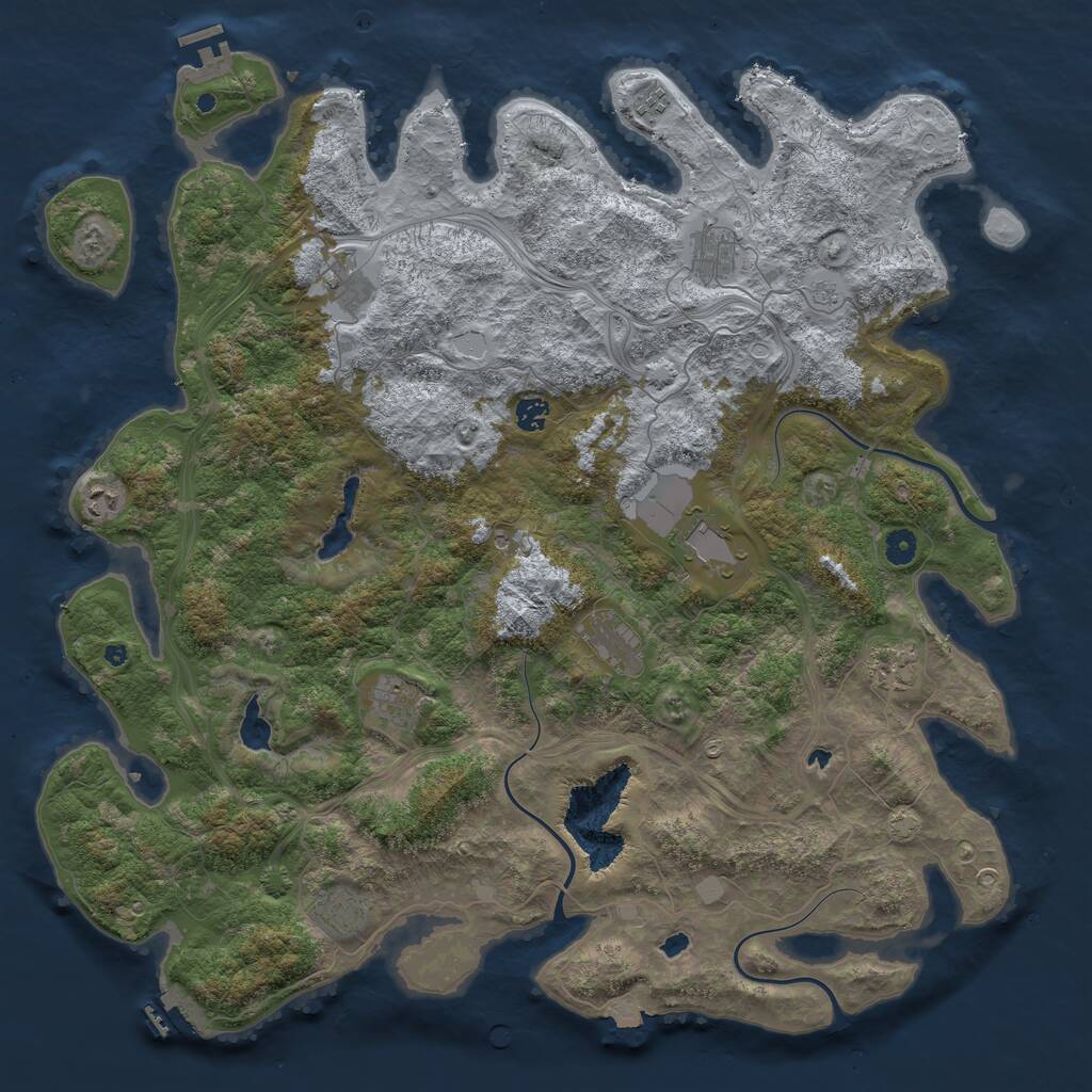 Rust Map: Procedural Map, Size: 4800, Seed: 417226254, 16 Monuments