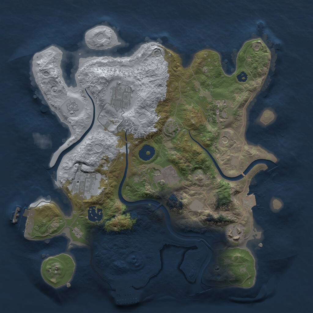 Rust Map: Procedural Map, Size: 3000, Seed: 432542, 12 Monuments