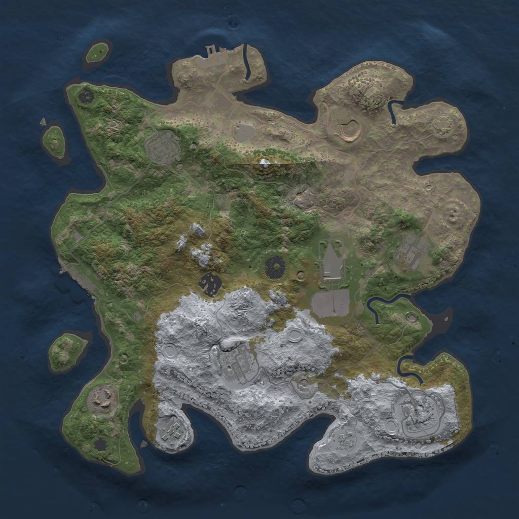 Rust Map: Procedural Map, Size: 3500, Seed: 200929210, 17 Monuments