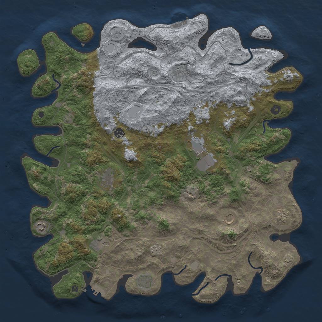 Rust Map: Procedural Map, Size: 4787, Seed: 1554813534, 18 Monuments