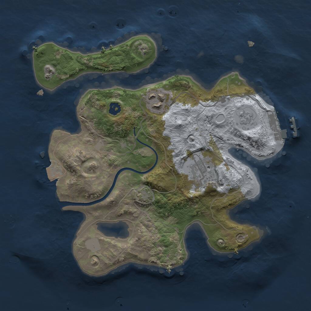 Rust Map: Procedural Map, Size: 2500, Seed: 134222201, 6 Monuments