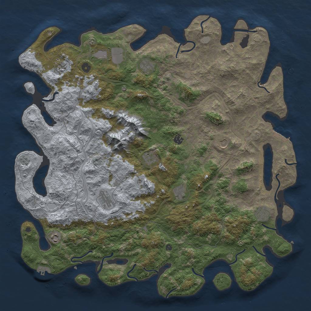 Rust Map: Procedural Map, Size: 5000, Seed: 811797475, 19 Monuments