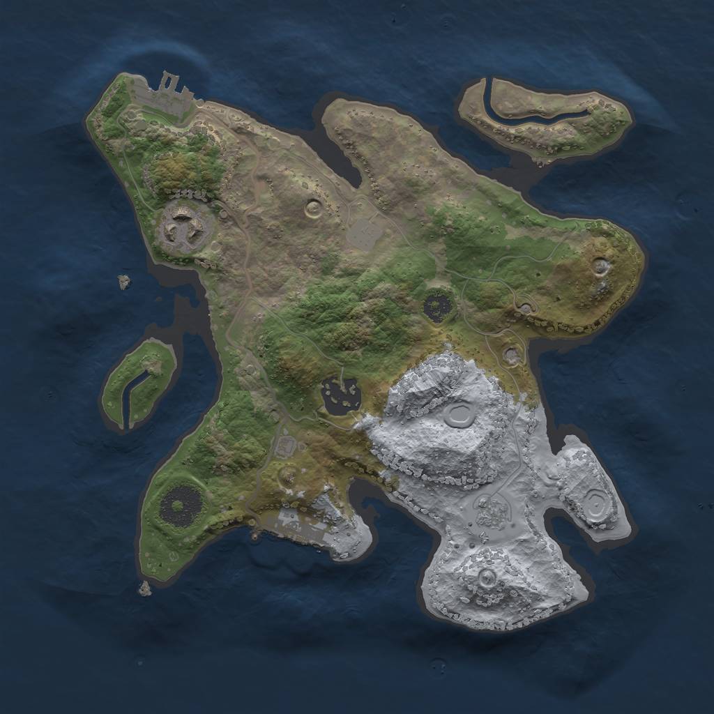 Rust Map: Procedural Map, Size: 2600, Seed: 1435891606, 8 Monuments