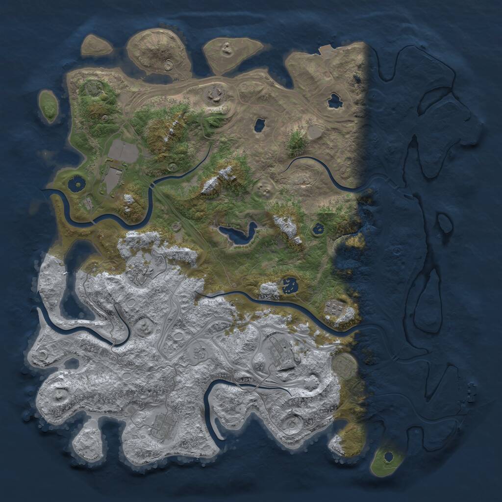 Rust Map: Procedural Map, Size: 4500, Seed: 2023060308, 14 Monuments