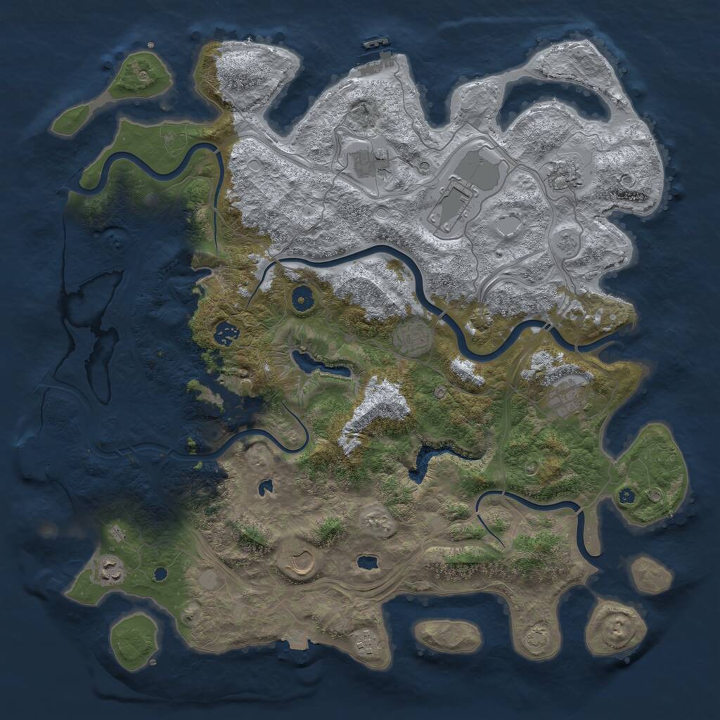 Rust Map: Procedural Map, Size: 4500, Seed: 1095870672, 16 Monuments
