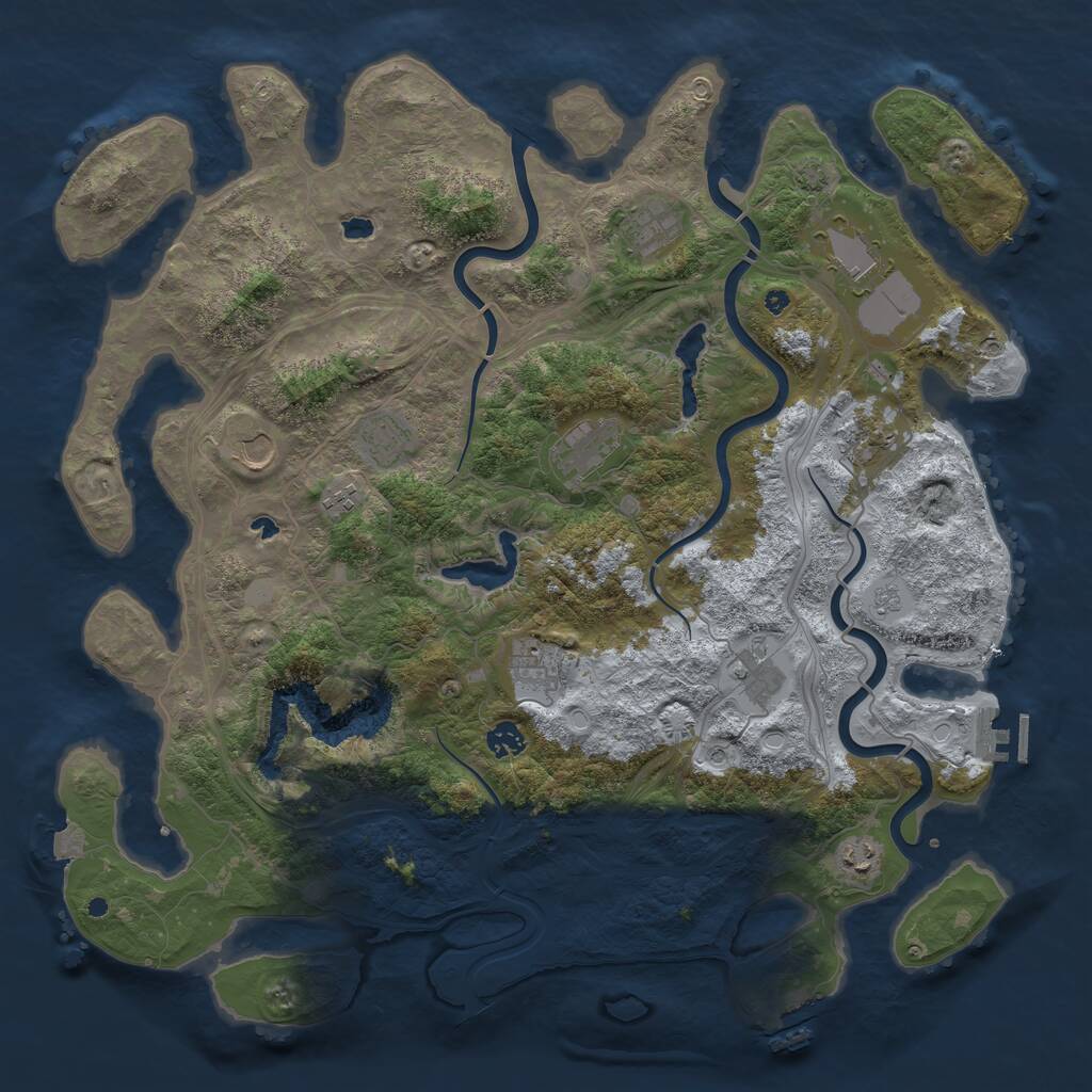 Rust Map: Procedural Map, Size: 4500, Seed: 1717877117, 17 Monuments