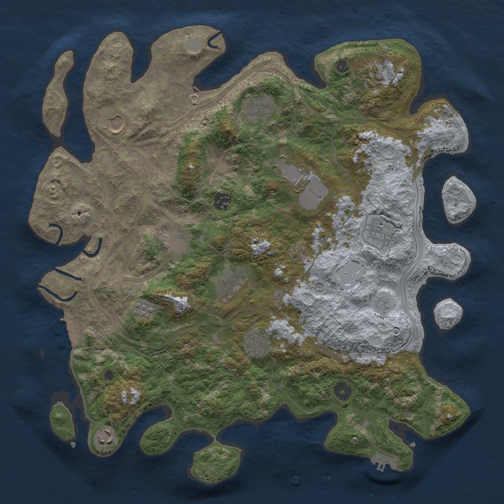 Rust Map: Procedural Map, Size: 4250, Seed: 702807316, 19 Monuments