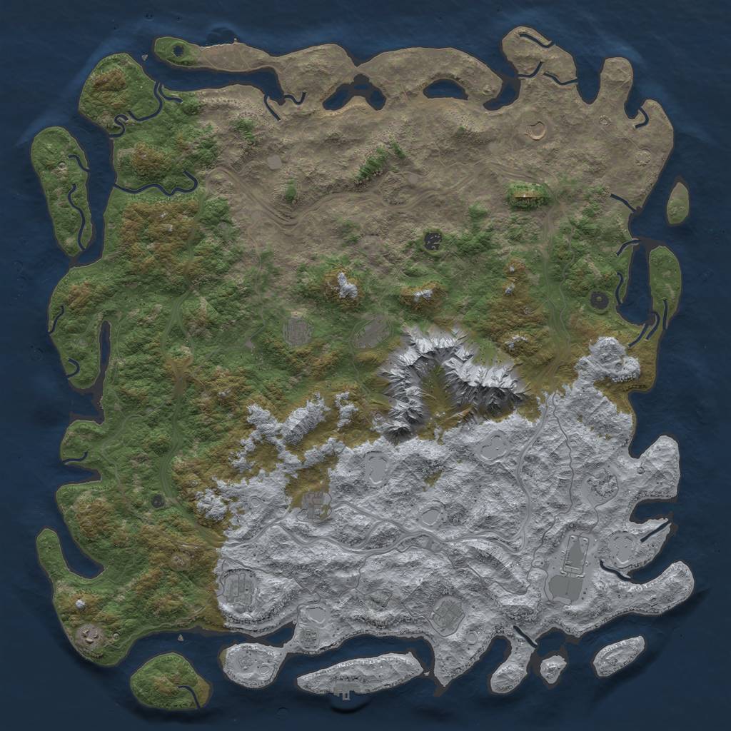 Rust Map: Procedural Map, Size: 6000, Seed: 2475, 19 Monuments