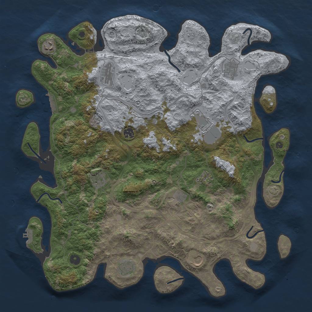 Rust Map: Procedural Map, Size: 4500, Seed: 684535, 19 Monuments