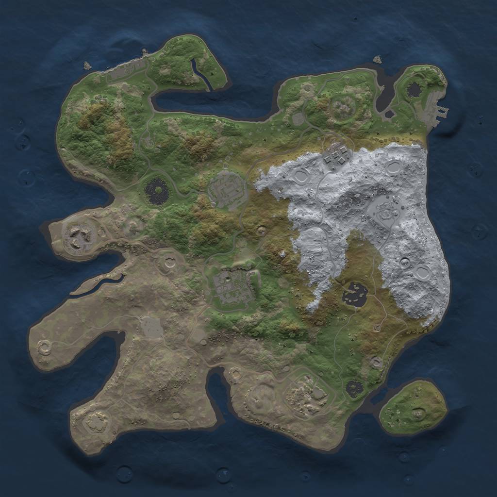 Rust Map: Procedural Map, Size: 3000, Seed: 25324, 14 Monuments