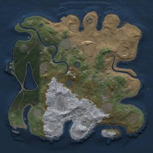 Thumbnail Rust Map: Procedural Map, Size: 3500, Seed: 1992869543, 19 Monuments