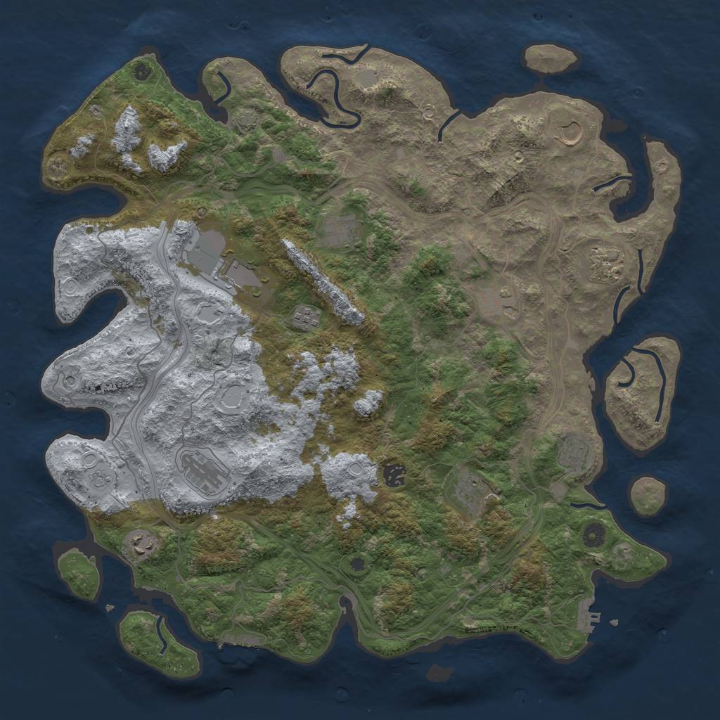 Rust Map: Procedural Map, Size: 4500, Seed: 278132387, 19 Monuments
