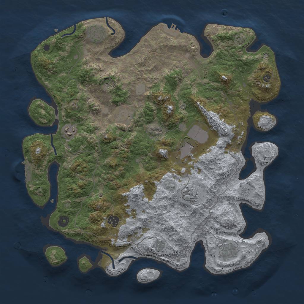 Rust Map: Procedural Map, Size: 4000, Seed: 584445526, 16 Monuments