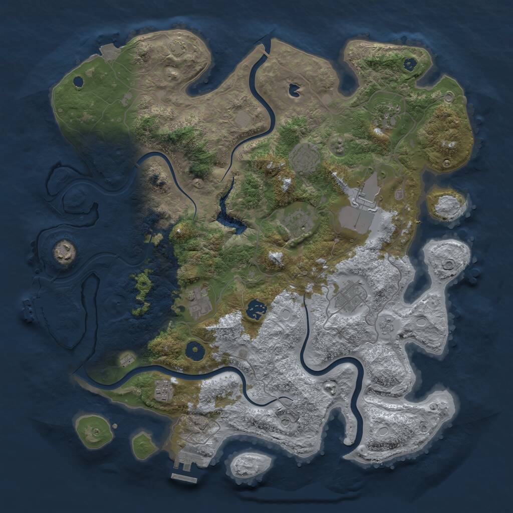 Rust Map: Procedural Map, Size: 4000, Seed: 584445526, 15 Monuments