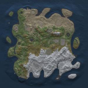 Thumbnail Rust Map: Procedural Map, Size: 3500, Seed: 34585354, 16 Monuments