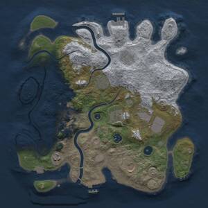 Thumbnail Rust Map: Procedural Map, Size: 3500, Seed: 1225402751, 15 Monuments