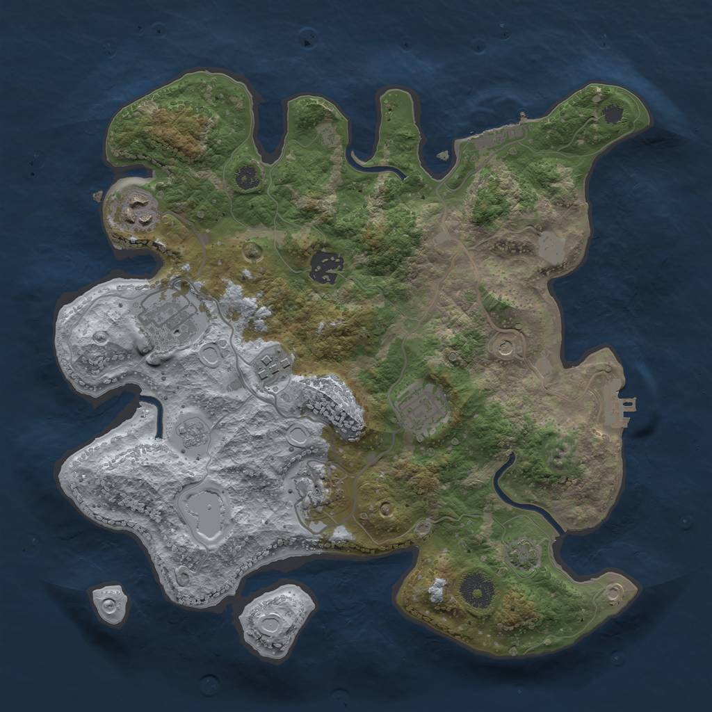 Rust Map: Procedural Map, Size: 3150, Seed: 2379370, 14 Monuments