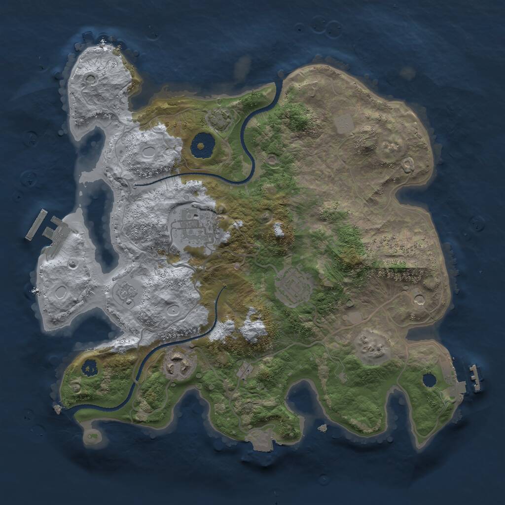 Rust Map: Procedural Map, Size: 3000, Seed: 10210, 9 Monuments
