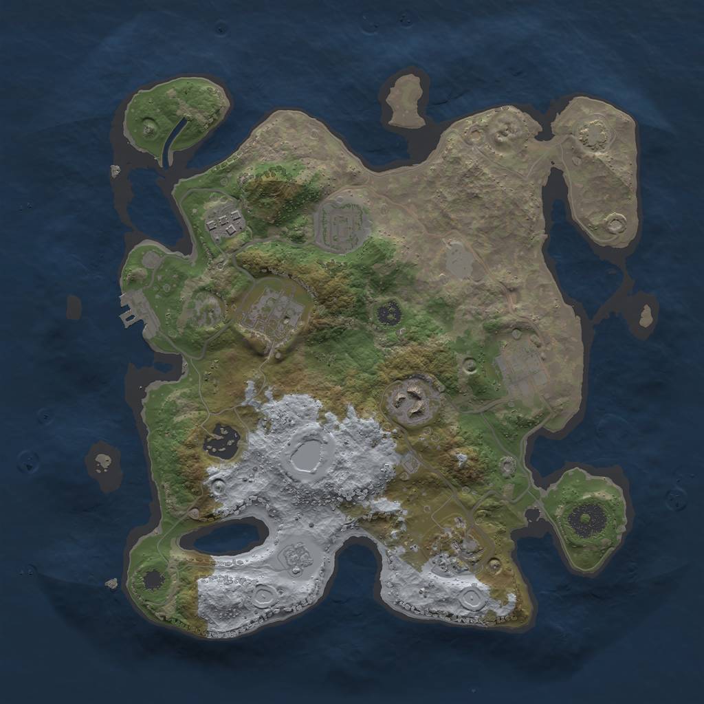 Rust Map: Procedural Map, Size: 3000, Seed: 2807176, 13 Monuments