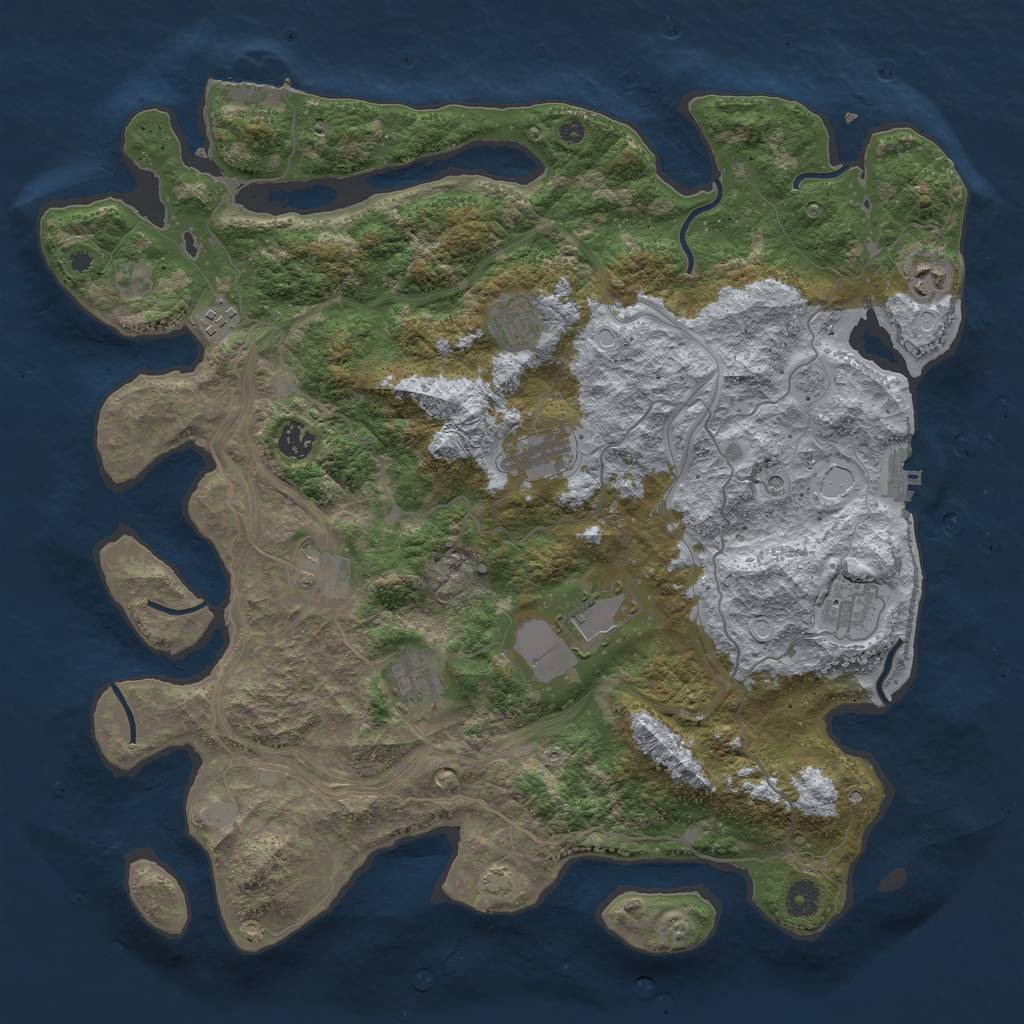 Rust Map: Procedural Map, Size: 4250, Seed: 323765431, 17 Monuments