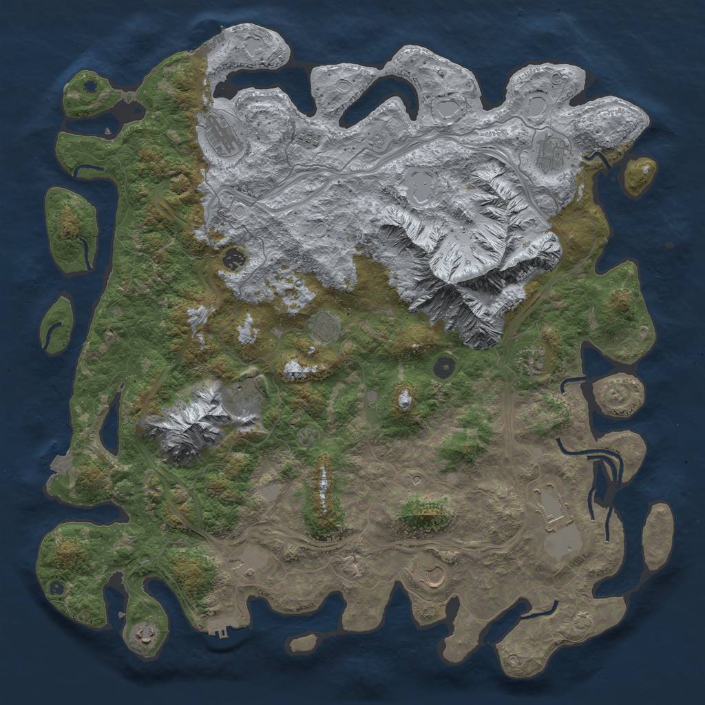 Rust Map: Procedural Map, Size: 5000, Seed: 1421599470, 19 Monuments