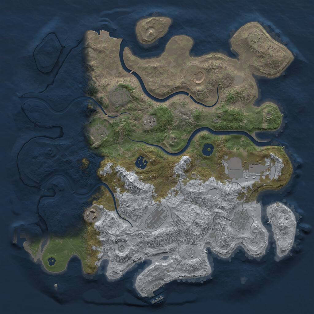 Rust Map: Procedural Map, Size: 3850, Seed: 64322322, 15 Monuments