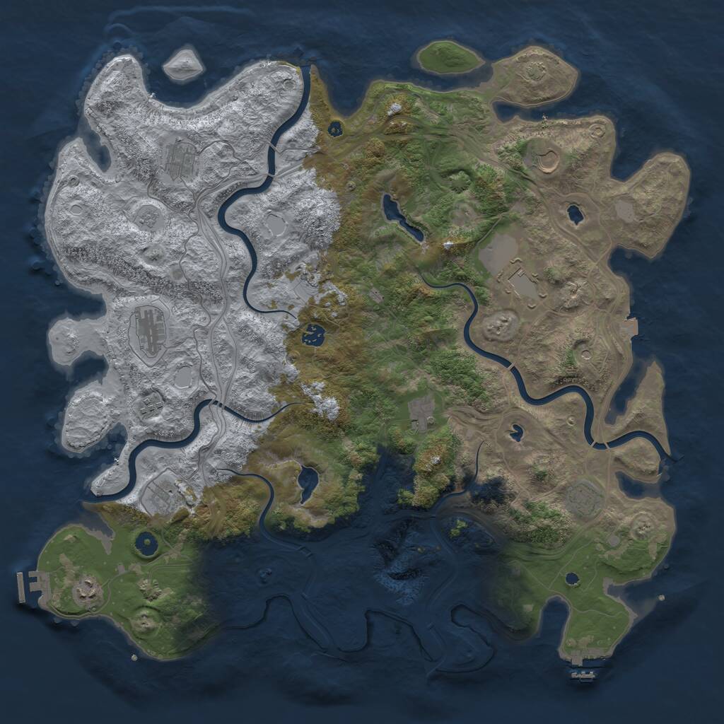 Rust Map: Procedural Map, Size: 4800, Seed: 1205052033, 17 Monuments