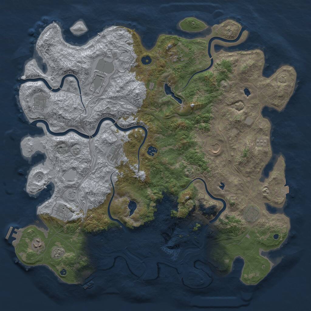 Rust Map: Procedural Map, Size: 4800, Seed: 1205052033, 16 Monuments