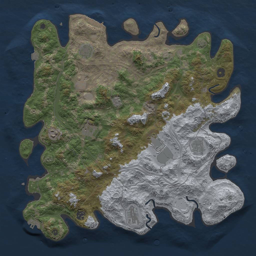 Rust Map: Procedural Map, Size: 4250, Seed: 139332832, 17 Monuments