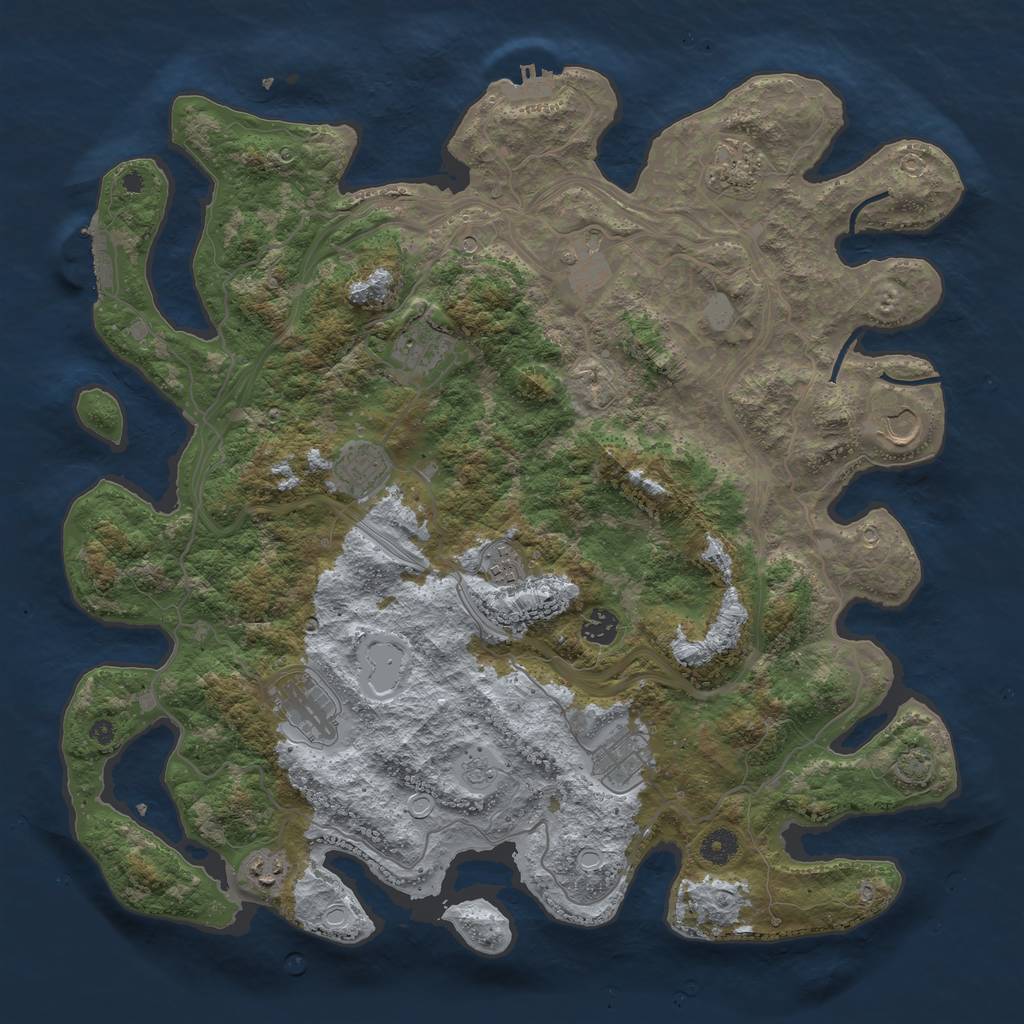 Rust Map: Procedural Map, Size: 4250, Seed: 651102133, 18 Monuments