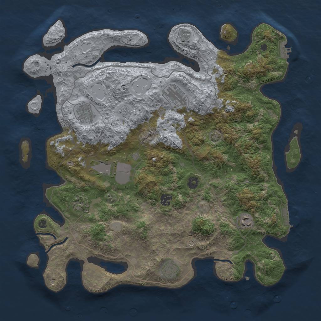 Rust Map: Procedural Map, Size: 4000, Seed: 29439939, 16 Monuments