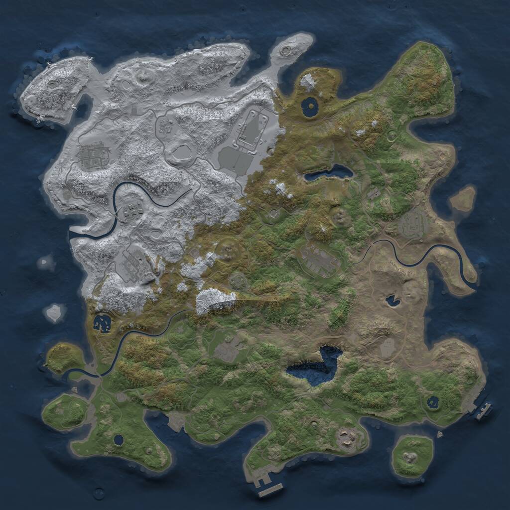 Rust Map: Procedural Map, Size: 4100, Seed: 38665482, 15 Monuments