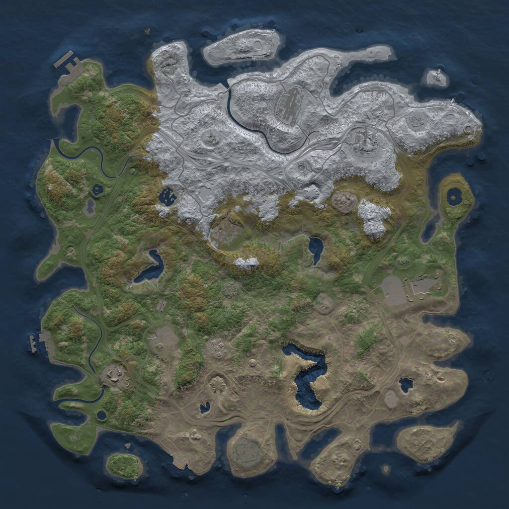 Rust Map: Procedural Map, Size: 4500, Seed: 2026926721, 15 Monuments