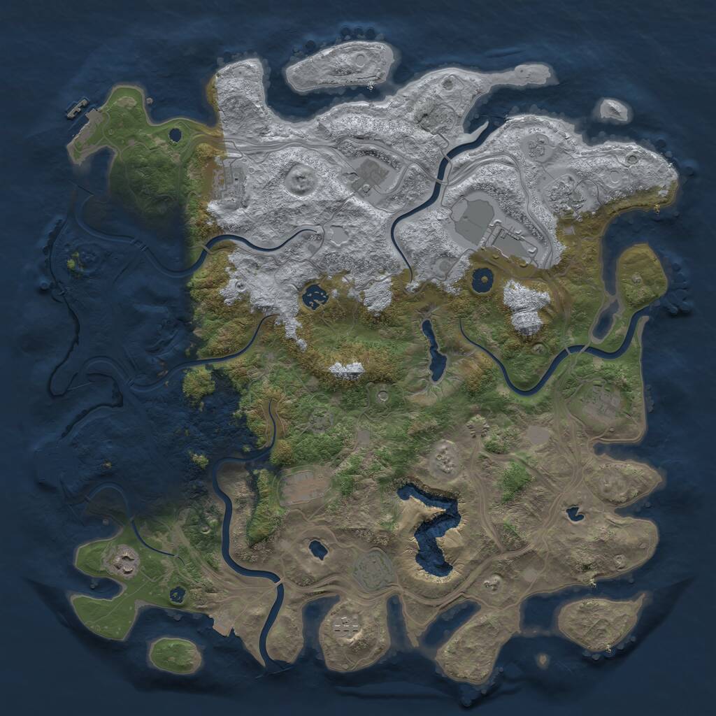 Rust Map: Procedural Map, Size: 4500, Seed: 2026926721, 16 Monuments