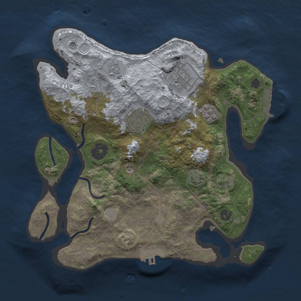 Rust Map: Procedural Map, Size: 2700, Seed: 986925006, 11 Monuments