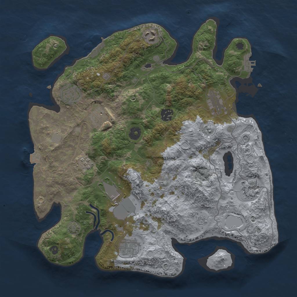 Rust Map: Procedural Map, Size: 3500, Seed: 513679723, 17 Monuments