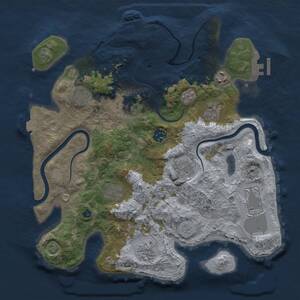 Thumbnail Rust Map: Procedural Map, Size: 3500, Seed: 513679723, 16 Monuments