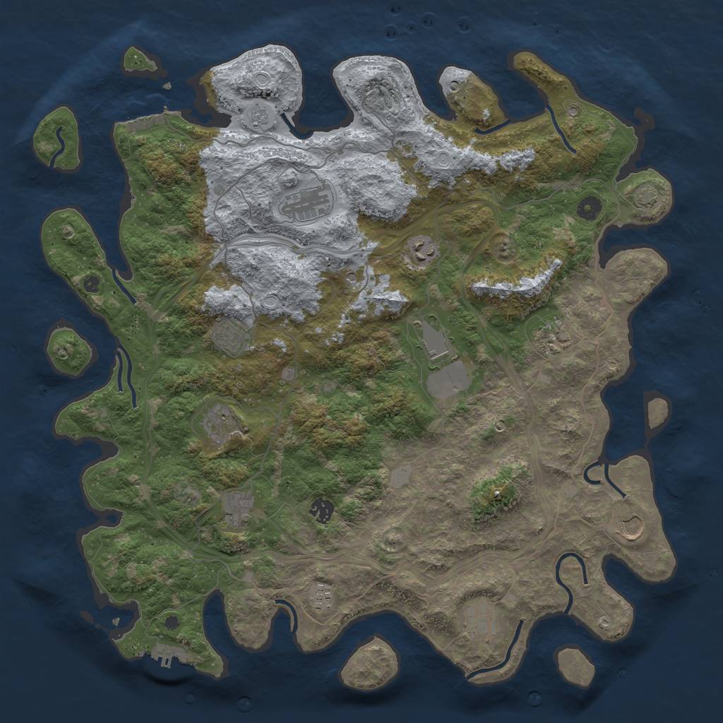 Rust Map: Procedural Map, Size: 4500, Seed: 617642083, 19 Monuments