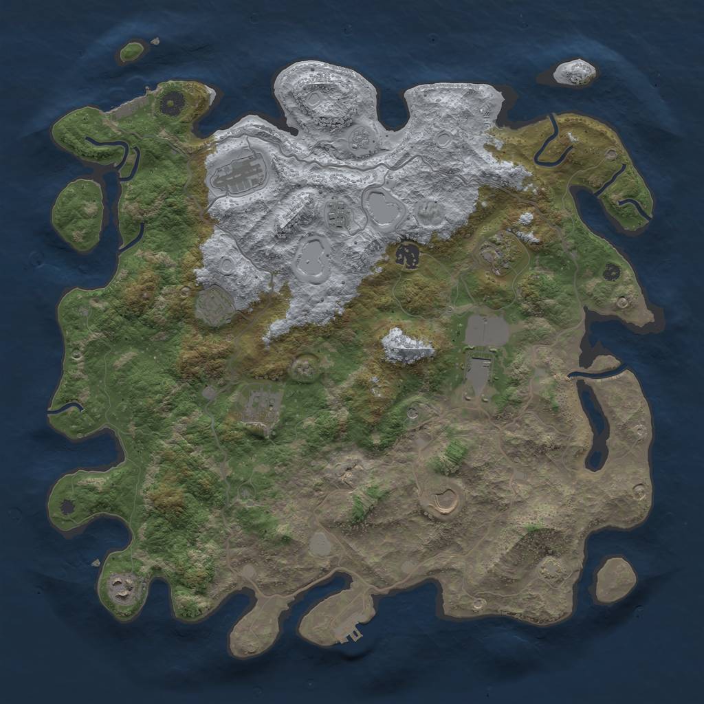Rust Map: Procedural Map, Size: 4225, Seed: 2009450797, 17 Monuments