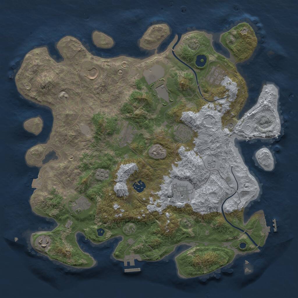 Rust Map: Procedural Map, Size: 3800, Seed: 78189393, 16 Monuments