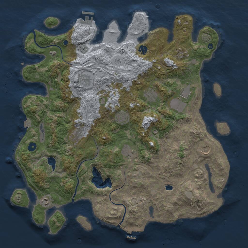 Rust Map: Procedural Map, Size: 4250, Seed: 1897741044, 17 Monuments