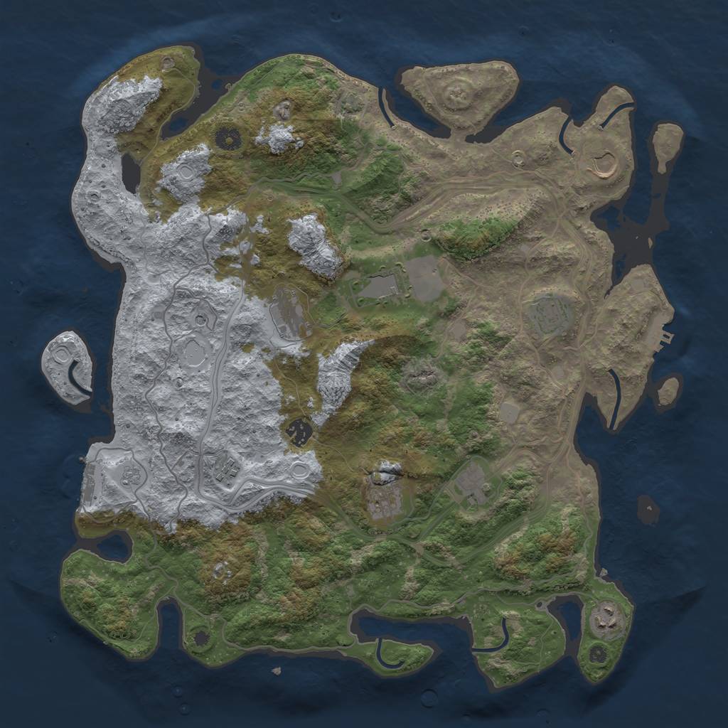 Rust Map: Procedural Map, Size: 4250, Seed: 61202720, 17 Monuments