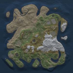 Thumbnail Rust Map: Procedural Map, Size: 3500, Seed: 939151768, 16 Monuments