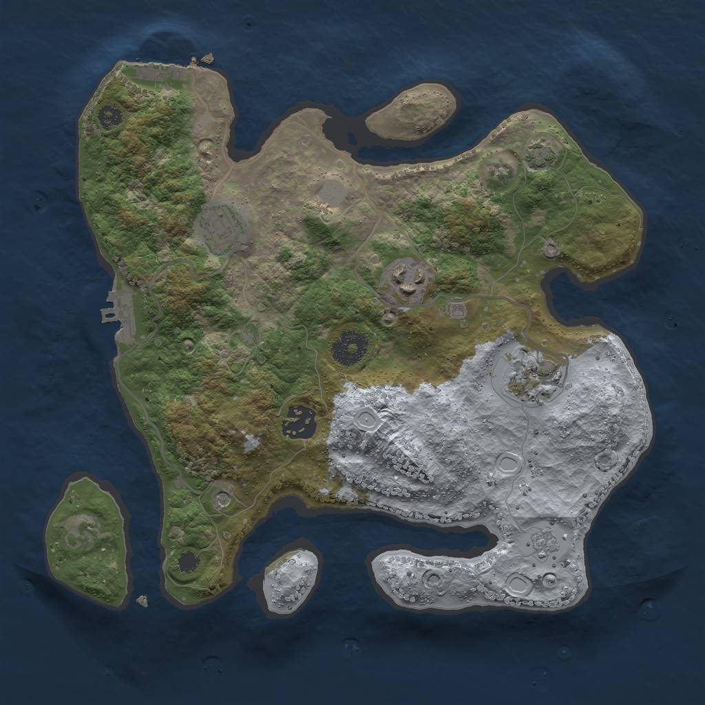 Rust Map: Procedural Map, Size: 3000, Seed: 2108353864, 12 Monuments